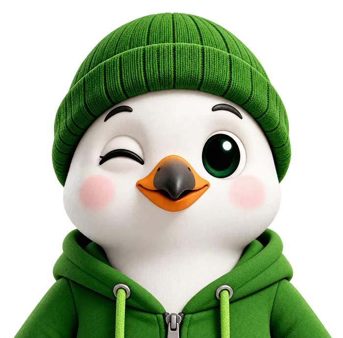 Waddo maskot mrká